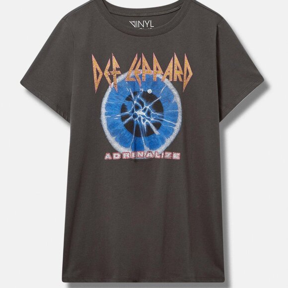 Torrid Def Leppard Adrenalize Classic Fit Cotton Crew Tee sz M/00/10 NWT - Picture 1 of 4